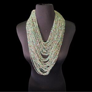 Handmade Multistrand Seed Bead Statement Necklace